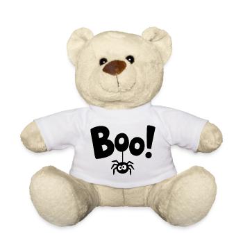 BOO! Lustiges Spinnen-Statement Spruch - Teddy - Weiß - Vorne