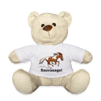 Magpie Wild Horse (for light textiles) - Teddy Bear - white - Front