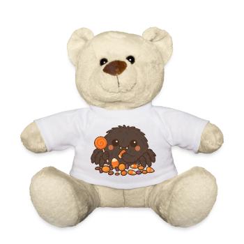 Caramel monster with treats - Teddy Bear - white - Front