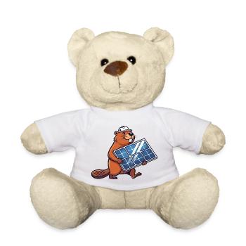Biber Installateur Solarmodul Ingenieur Cartoon - Teddy - Weiß - Vorne