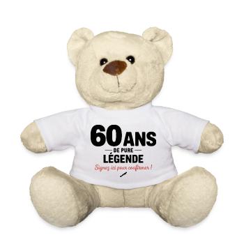 60 Years of Pure Legend Funny Birthday Gift - Teddy Bear - white - Front