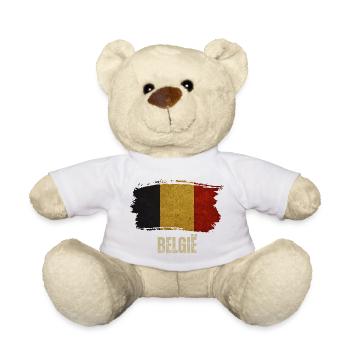 Grunge-Flagge von Belgien, ich liebe Belgien - Teddy - Weiß - Vorne