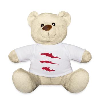Trois coups de pinceau rouges - Nounours - blanc - Devant