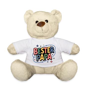 Best Dad – Colorful Letters - Teddy Bear - white - Front