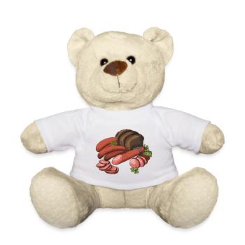 Savory Sausage & Bread Collage - Teddy Bear - white - Front