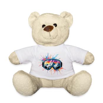 Ski Goggles Apres Ski Party Crew Snow Skiing Ski - Teddy Bear - white - Front