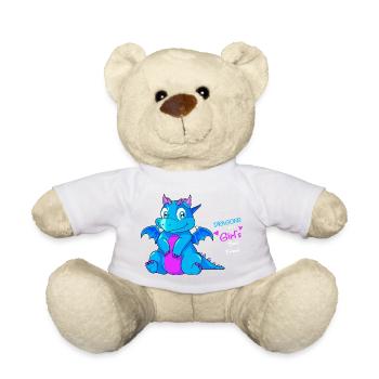 Les dragons sont les meilleurs amis d’une fille Funny Gamer Girl - Nounours - blanc - Devant