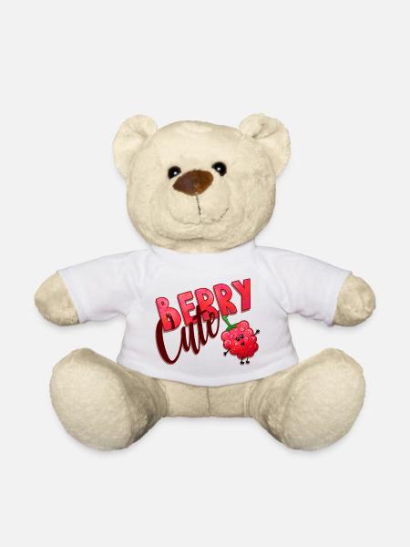 Berry Cute Raspberry - Teddy Bear - white