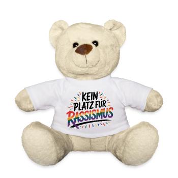Kein Platz für Rassismus - Cool Pride Logo - Teddy - Weiß - Vorne