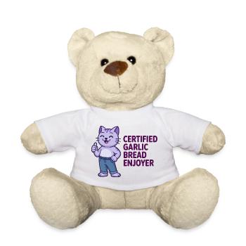 Appréciateur certifié du pain à l’ail - T-shirt Chat drôle - Nounours - blanc - Devant