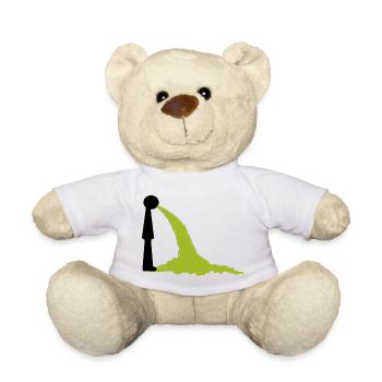 Montag könnt ich Kotzen - Lustiges T-Shirt Design - Teddy - Weiß - Vorne