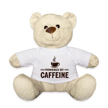 Powered By Caffeine Kaffee Spruch Energie - Teddy - Weiß - Vorne