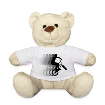 Cycliste rétro des années 80 de BMX - Nounours - blanc - Devant