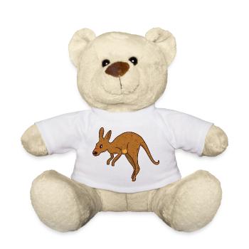 Kangaroo Vintage Rust Texture - Teddy Bear - white - Front