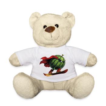 Superheld Wassermelone Auf Snowboard Action - Teddy - Weiß - Vorne