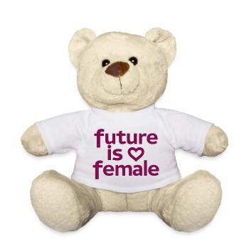 Is Female Feminism Girl Power Heart - Teddy Bear - white - Front