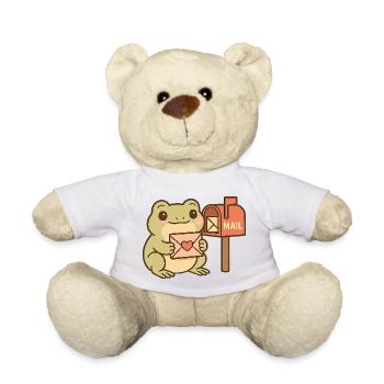 Kawaii Frosch mit Brief – Cute Mail Frog - Teddy - Weiß - Vorne