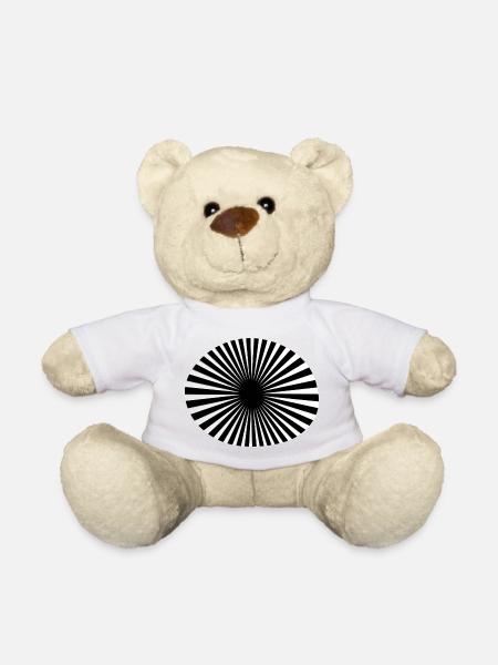 Schwarz-weiße kreisförmige Speichen - Teddy - Weiß