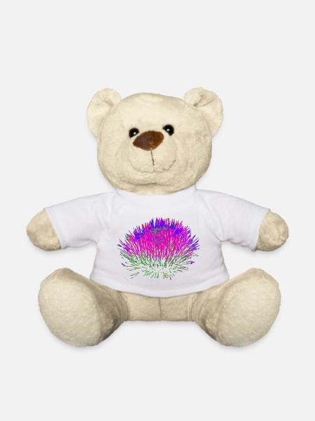 Neon-Blume– Pop-Art Design - Teddy - Weiß