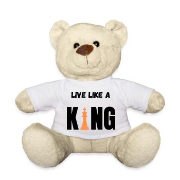 Roi Orange sur fond noir - Nounours - blanc - Devant