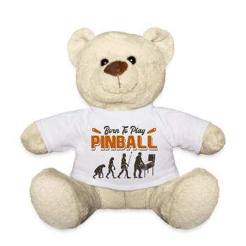 Évolution du flipper - Design drôle de joueur d’arcade - Nounours - blanc - Devant