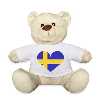 Schwedische Flagge - Teddy - Weiß - Vorne