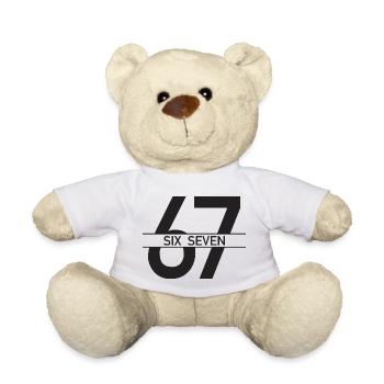 67 Six Seven Meme 6 7 Clean - Teddy Bear - white - Front