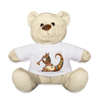 Dino Saxophone Tribal Jewelry - Teddy Bear - white - Front