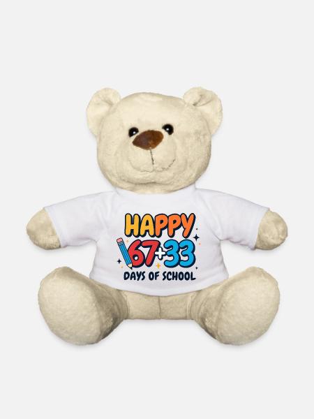 Happy 100 Days of School  - Teddy Bear - white