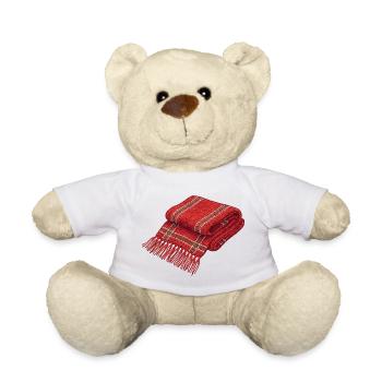 Écharpe de Noël en style brodé (imprimé) - Nounours - blanc - Devant