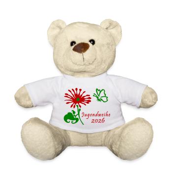 Youth Consecration 2026 Flower and Butterfly - Teddy Bear - white - Front