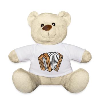 Styrian Accordion Squeeze Accordion - Teddy Bear - white - Front