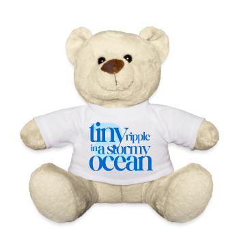Tiny ripple in a stormy ocean (blue background) - Teddy - Weiß - Vorne