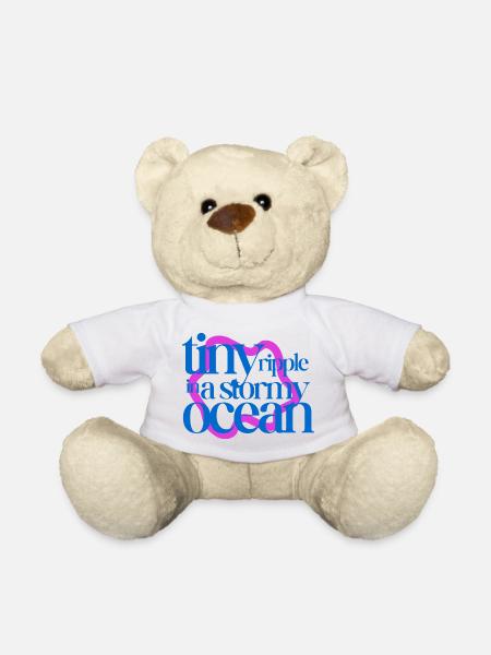 Une petite ondulation dans un océan orageux (fond rose) - Nounours - blanc