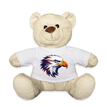 cooler Adlerkopf buntes Kontrastdesign - Teddy - Weiß - Vorne