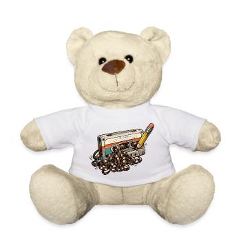 Retro Kassette 80er Jahre Bandsalat - Teddy - Weiß - Vorne