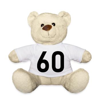 60. 60 JAHRE. 60-JÄHRIGES JUBILÄUM. 60. GEBURTSTAG. - Teddy - Weiß - Vorne