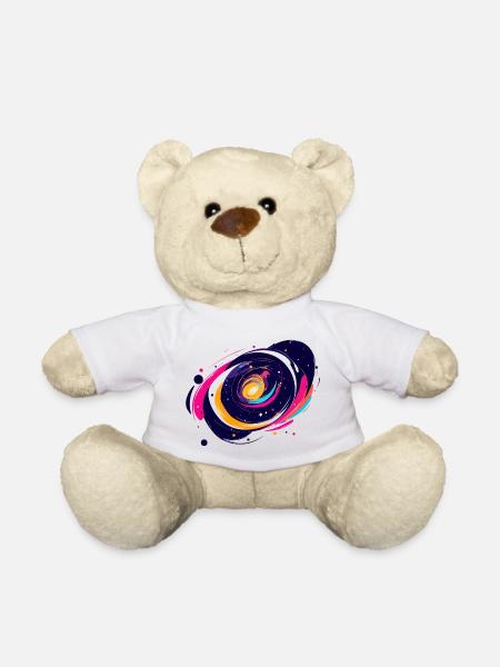 Farbwirbel Galaxie Weltall Muster - Teddy - Weiß
