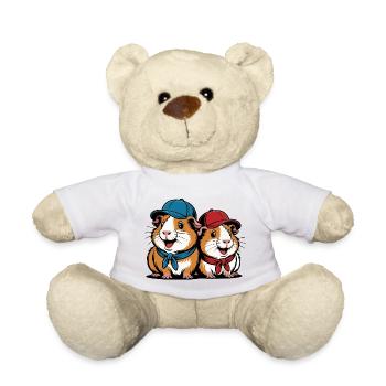 Süße Meerschweinchen Freunde – Lustiges Tiermotiv - Teddy - Weiß - Vorne