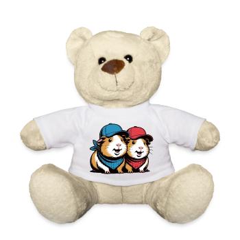 Two Guinea Pig Duo Caps - Teddy Bear - white - Front