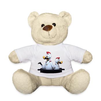 Seagull duo on jetty - Teddy Bear - white - Front