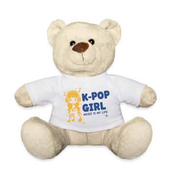 K-Pop Girl Music Is My Life Korean Pop Music Cute - Teddy Bear - white - Front