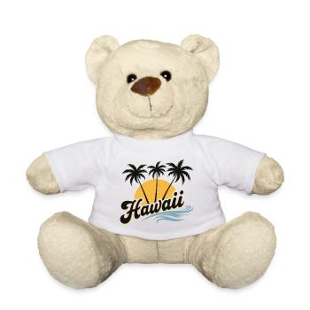Hawaii Summer Vibes with Palm Trees and Sea - Teddy Bear - white - Front
