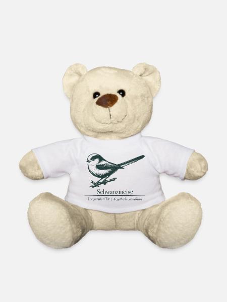 Schwanzmeise Silhouette | Ornithologie | Zeichnung - Teddy - Weiß