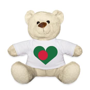 Bangladeshi flag in the shape of a heart - Teddy Bear - white - Front