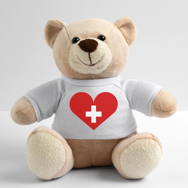 Schweizer Flagge mit Herz Teddy