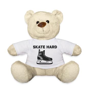Eishockey Puck Action Schlittschuh Hockey Sport - Teddy Bear - white - Front