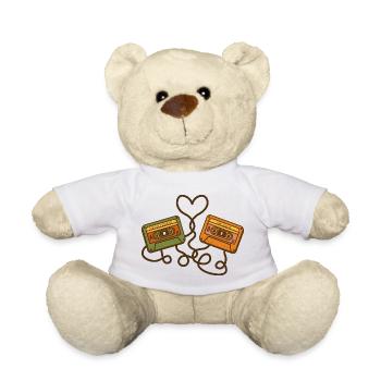 Mixtape Memories – Retro Cassettes - Teddy Bear - white - Front