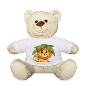 Lionceau sous des palmiers - Nounours - blanc - Devant