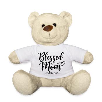 Happy Mom Every Day Mom Gift - Teddy Bear - white - Front